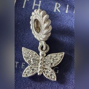 Judith Ripka Elegant Silver Butterfly Charm